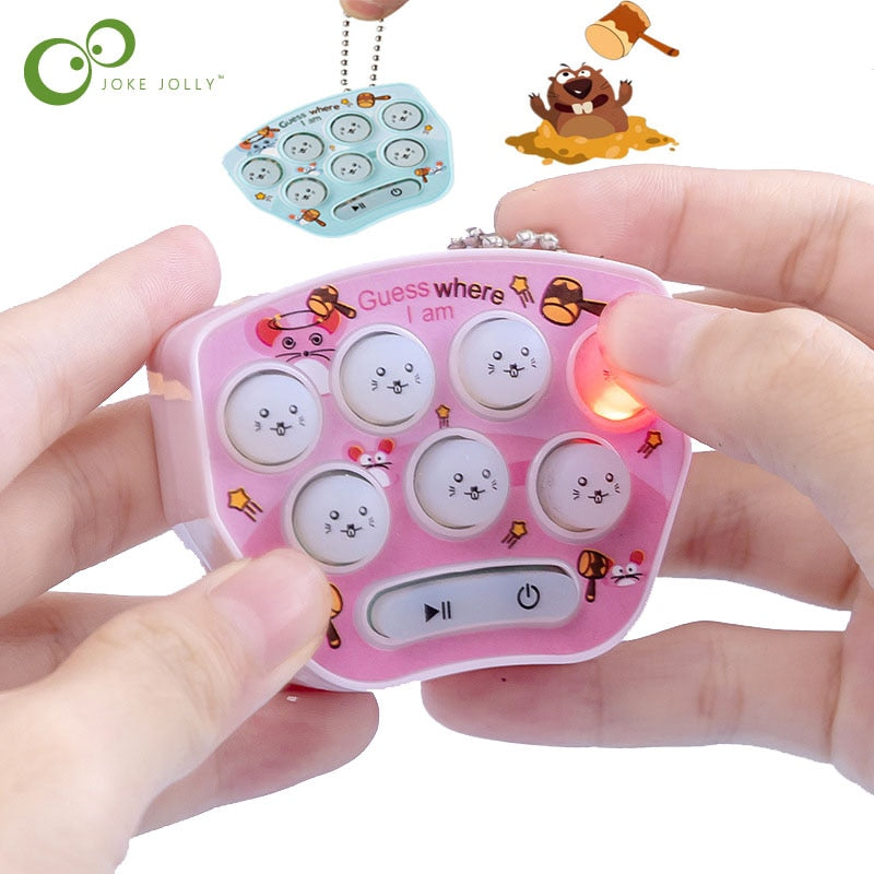 Pocket Mini Whack-a-mole Game Console Adult Children Parent-child Interactive Leisure Puzzle Cute Cartoon Toy With Keychain XPY