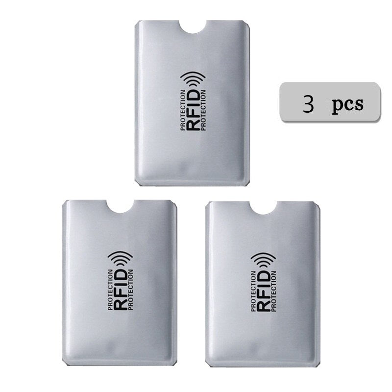 Anti Rfid Wallet Blocking Reader Lock Bank Card Holder Id Bank Card Case Protection Metal Credit Card Holder Aluminium 6*9.3cm