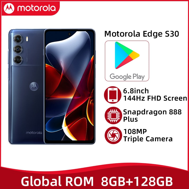 Global ROM Lenovo Motorola Edge S30 5G Mobile Phone Snapdragon 888 Plus  6.8'' FHD+ 144Hz Screen Smartphone 108MP Camera 5000mAh