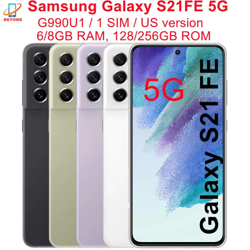 Samsung Galaxy S21 FE S21FE 5G G990U1 G990U1/DS 6.4" ROM 128/256GB RAM 6/8GB Snapdragon 888 NFC Original Unlocked Cell Phone