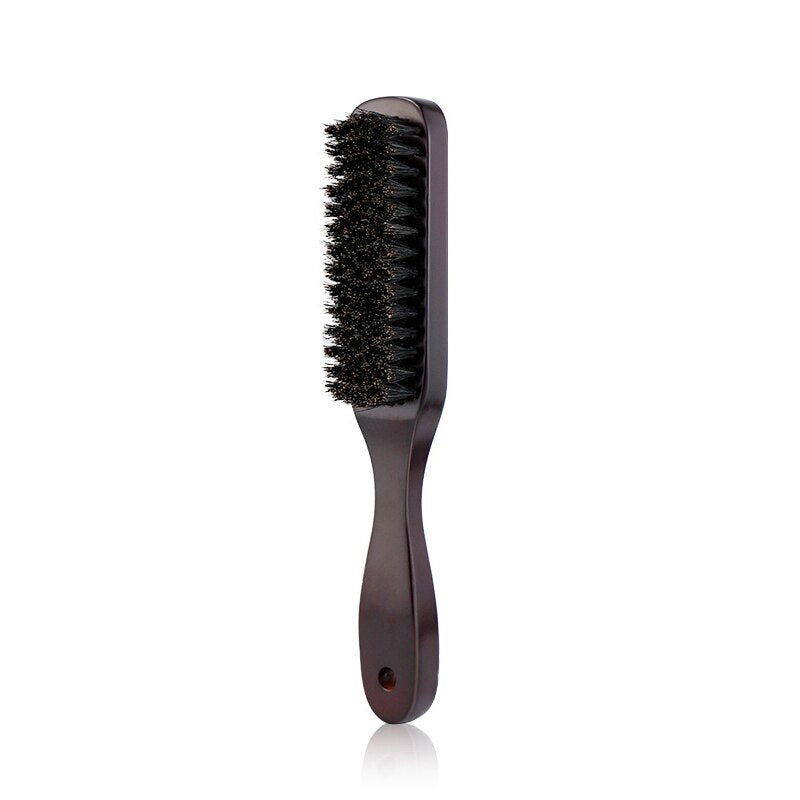 Wood Handle Boar Bristle Cleaning Brush Hairdressing Men Beard Brush Anti Static Barber Hair Styling Comb Shaving Tools