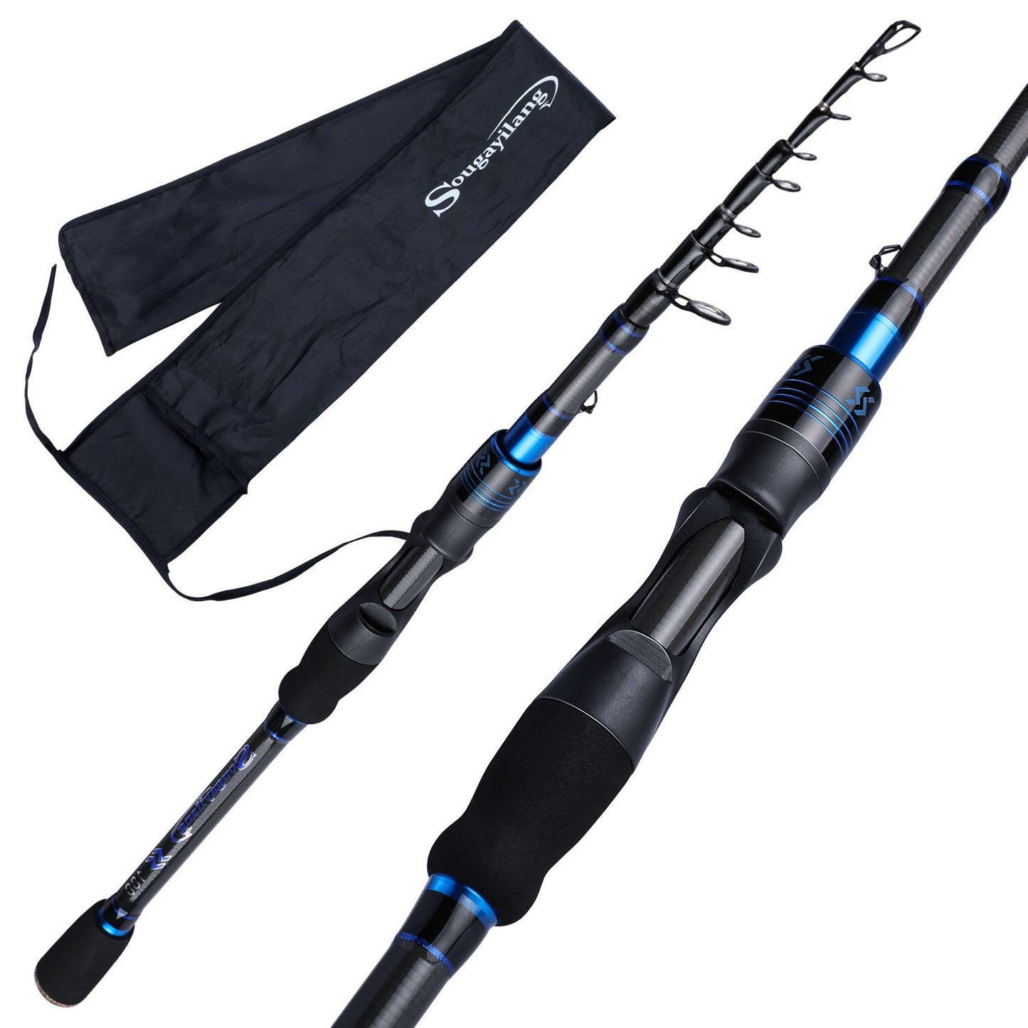 Sougayilang 1.8M 2.1M Telescopic Fishing Rod Carbon Fiber Spinning /Casting Lure Fishing Rod Travel Fishing  Rod Tackle Pesca