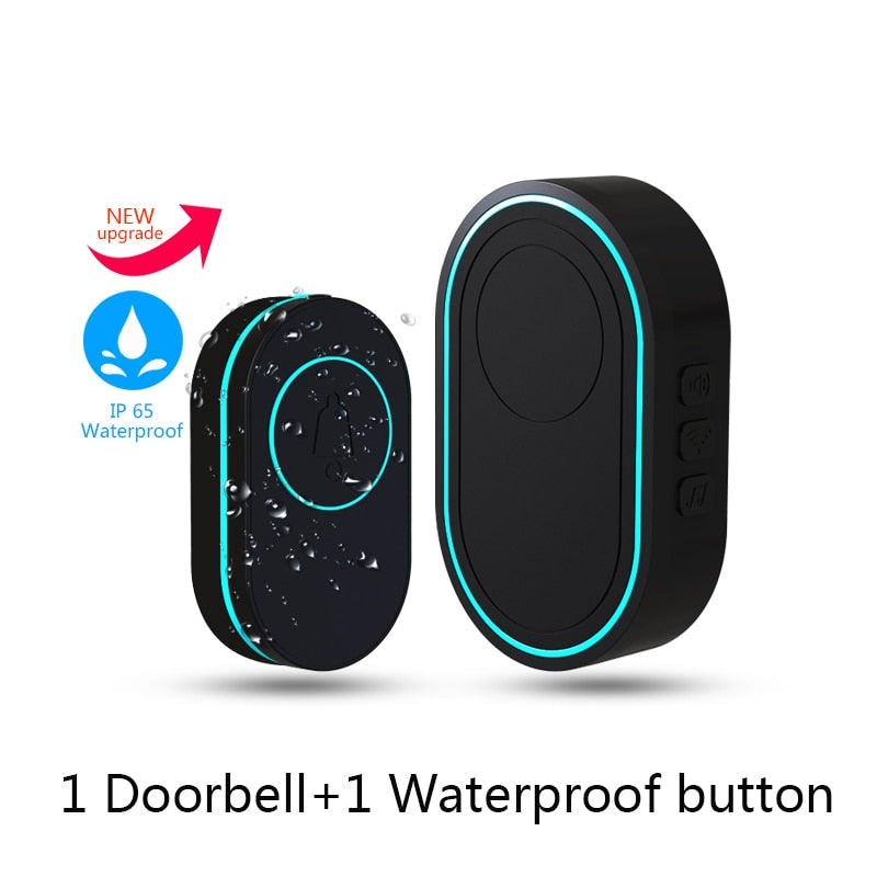 Outdoor 433MHz Wireless IP65 Waterproof Doorbell LED Light Night Vision  38 Songs Welcome Smart Home Door Bell Security