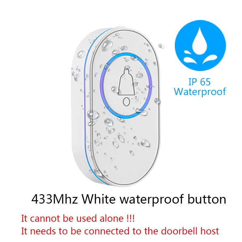 Outdoor 433MHz Wireless IP65 Waterproof Doorbell LED Light Night Vision  38 Songs Welcome Smart Home Door Bell Security