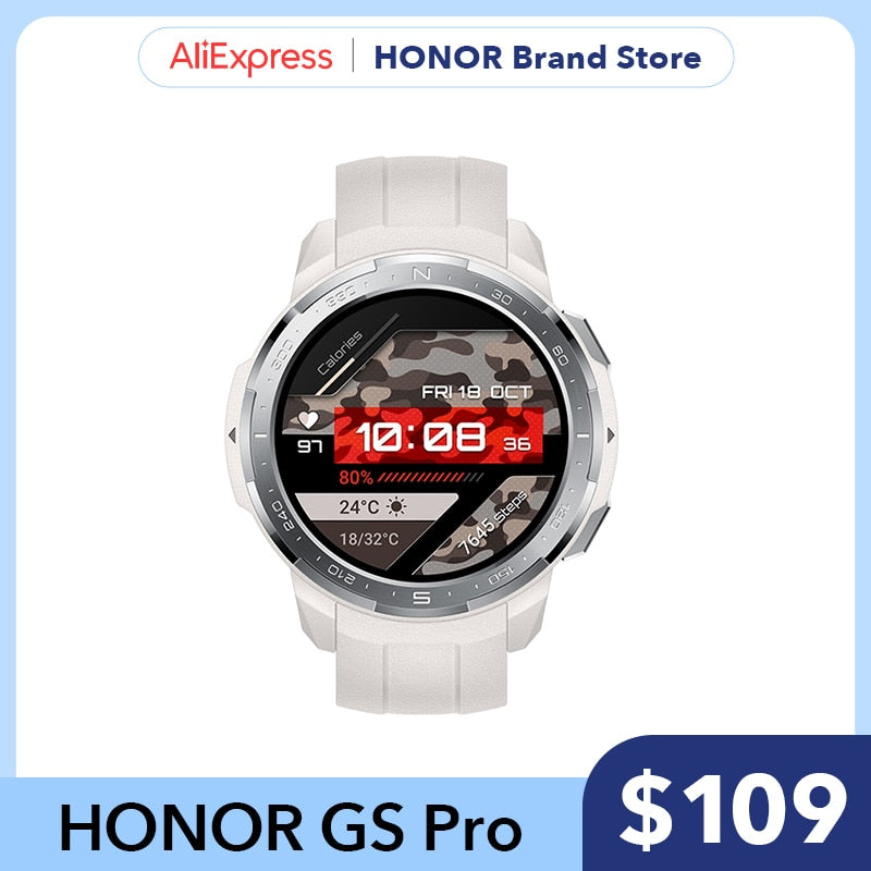 HONOR Watch GS Pro Global Version GPS SpO2 Heart Rate Monitor Bluetooth Calls 25 Days Battery Sports Fitness Smart Watch for Men