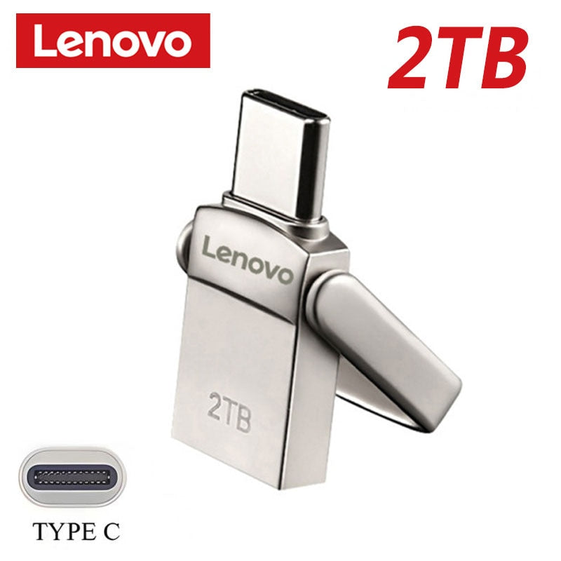 Lenovo U Disk 2TB 1T Portable USB 3.1 Type-C Interface Mobile Phone Computer High Speed Mutual Transmission Portable USB Memory