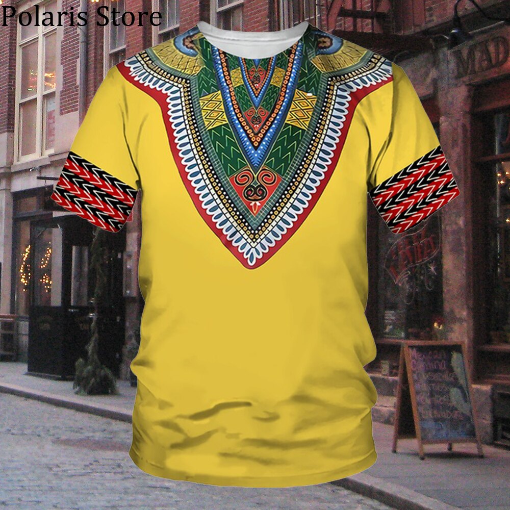African Clothes For Men Dashiki T Shirt Traditional Wear Clothing Short Sleeve Casual Retro Streetwear Vintage Ethnic Style