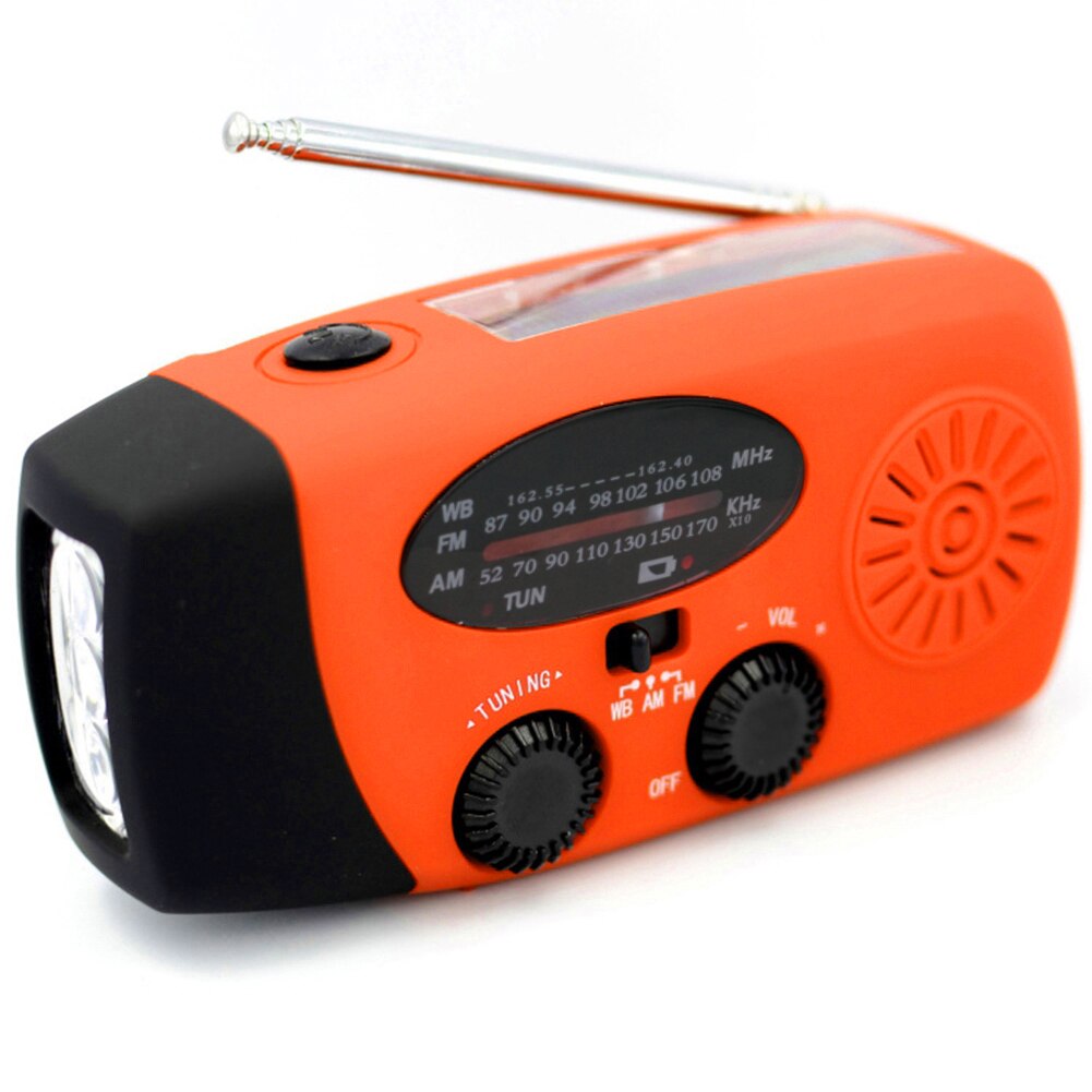 Portable Radio Hand Crank Solar USB Charging Hand Radio Solar Crank AM/FM/NOAA Weather Radio Emergency Flashlight