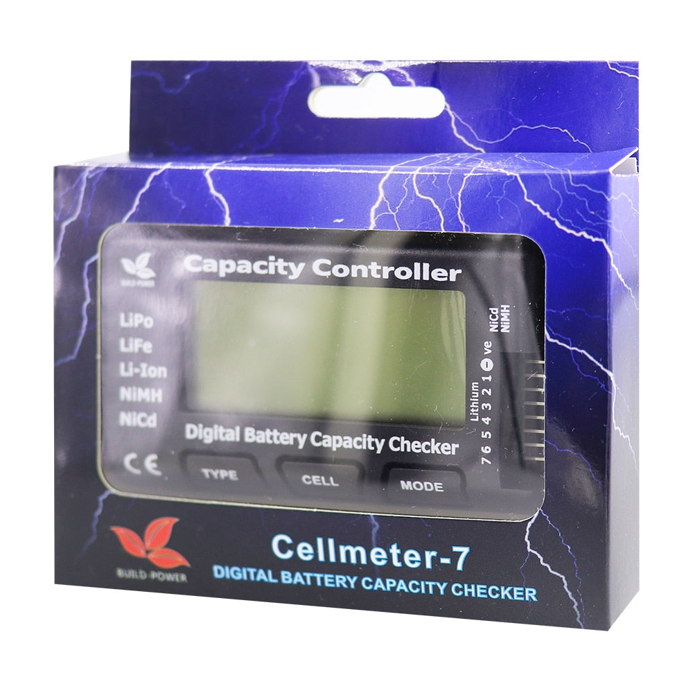 RC CellMeter-7 Digital Battery Capacity Checker LiPo LiFe Li-ion Nicd NiMH Battery Voltage Tester Checking CellMeter7 Cellmeter8