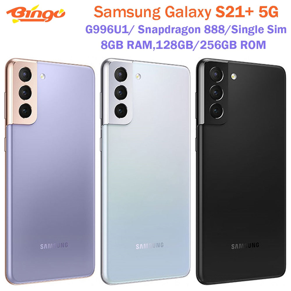 Samsung Galaxy S21+ 5G G996U1 128GB/256GB Original Unlocked Cell Phone 6.7" 8GB RAM 64MP&Dual 12MP Octa Core Snapdragon888 NFC