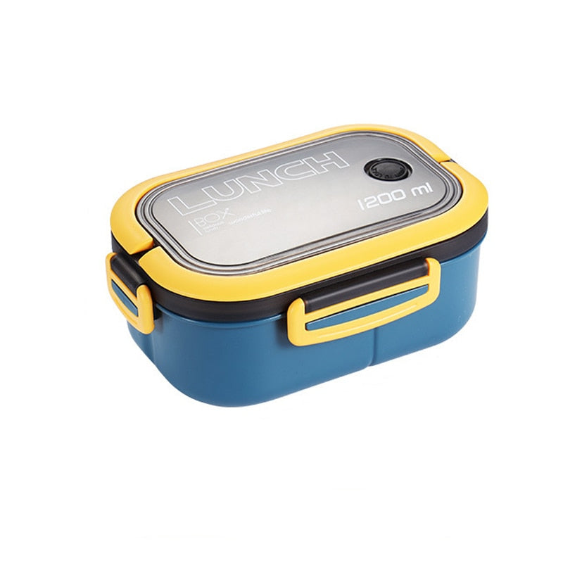 Double Layer Lunch Box Portable Compartment Fruit Food Container Microwave Lunch Box With Fork Spoon Fresh Box