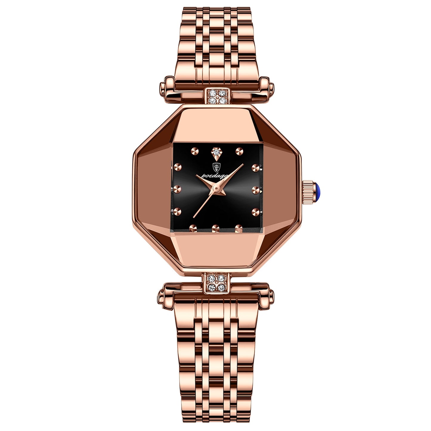 POEDAGAR Women Watch Fashion Luxury Stainless Stain Waterproof Quartz Watches Swiss Top Brand Rose Gold Ladies Wristwatch Gift