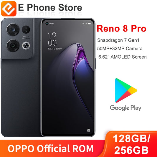 OPPO Reno 8 Pro 128GB/256GB Smartphone Snapdragon 7 Gen1 6.62" 2400×1080 AMOLED Screen 50MP+32MP Camera 4500mAh Battery