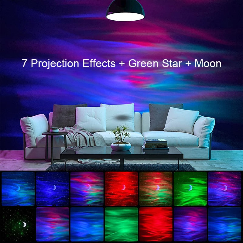 NEW Northern Light Aurora Projectors Galaxy Star Projector Starry Sky Moon Lamp Decoration Bedroom Home Room Luminaires Gift