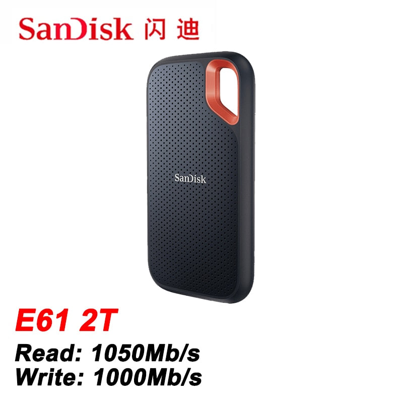 SanDisk Portable SSD USB 3.2 External HD 480GB 500GB 1TB 2TB 4TB HDD Hard Drive SSD Solid State 3.1 USB Flash Disk E30 E61 E81