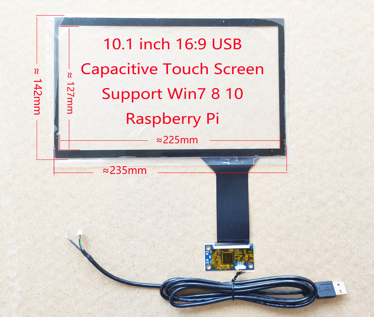 10.1/11.6/12.5/13.3/14/15.6/16 Inch USB Capacitive Touch Screen Sensor Digitizer Glass10Fingers Raspberry Pi Windows Hand Writer