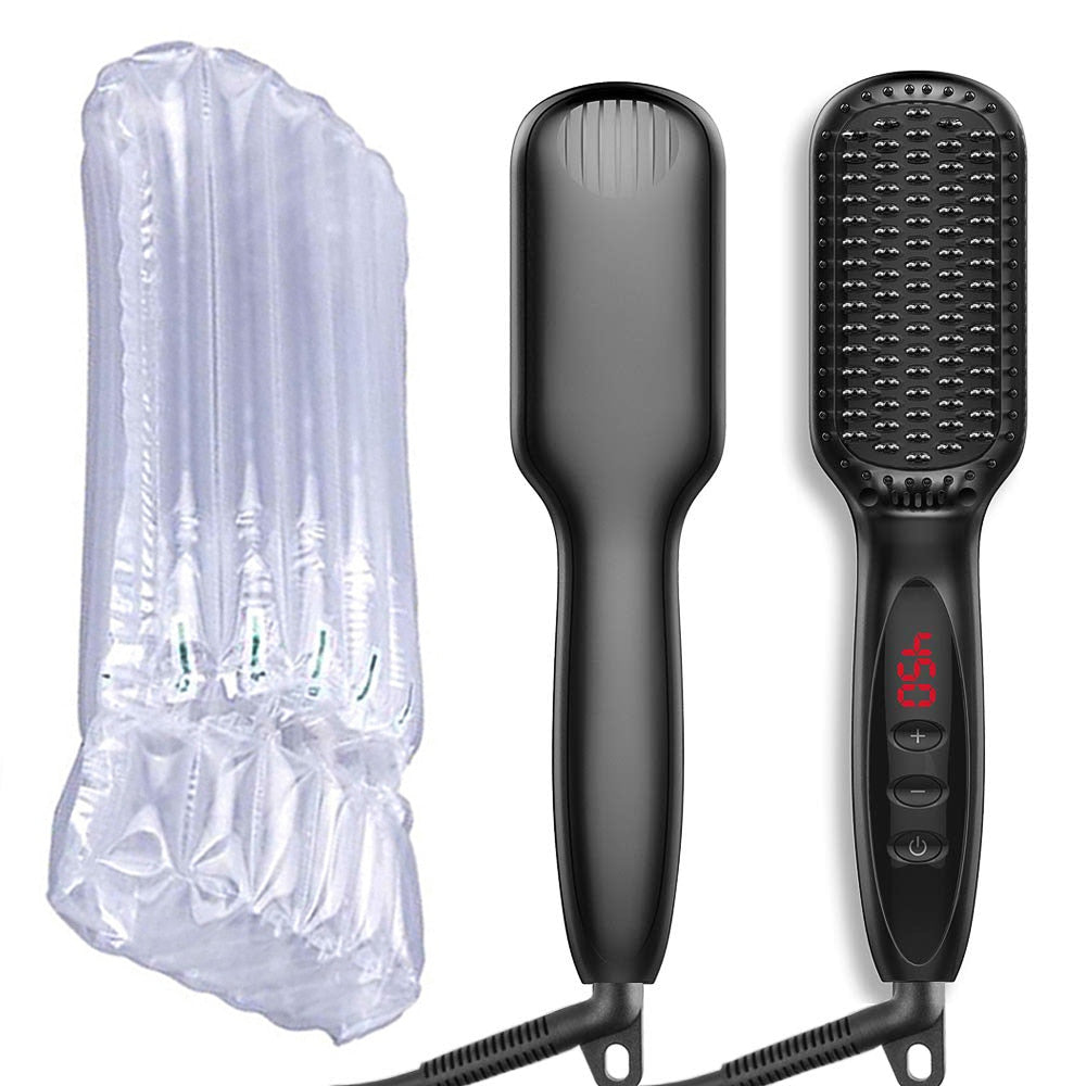 Brush Hair Straightener Heating Comb Straightener Electric Hair Smoothing Brush Hair Straightening Iron Ceramic Comb for Beard