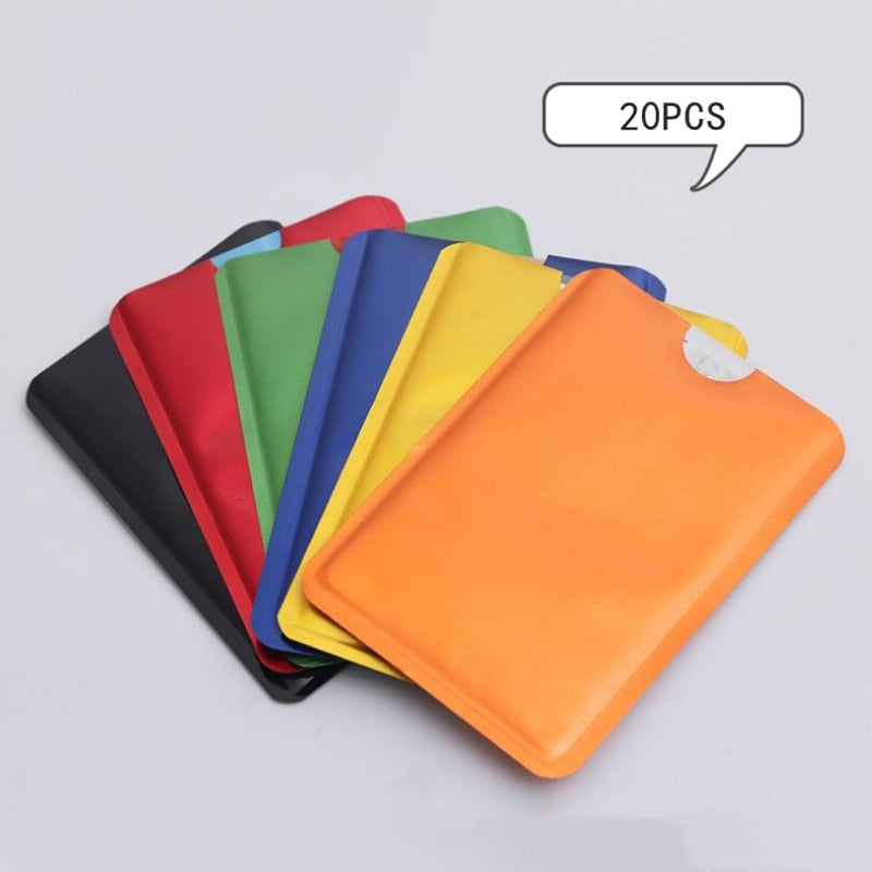 20pcs Anti Scan RFID Blocking Sleeve for Credit Card NFC RFID Blocking Cardholder Wallet Cover Secure ID Card Protector Blocker