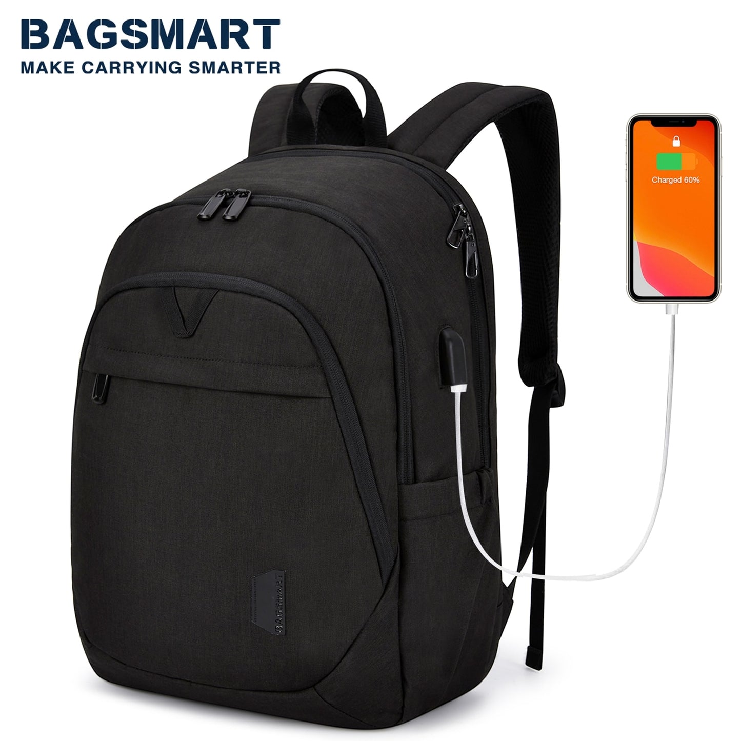 BAGSMART Women's Backpack Anti-theft Large Waterproof College Schollbag Travel Bussiness Laptop Backpacks with USB Charging Port