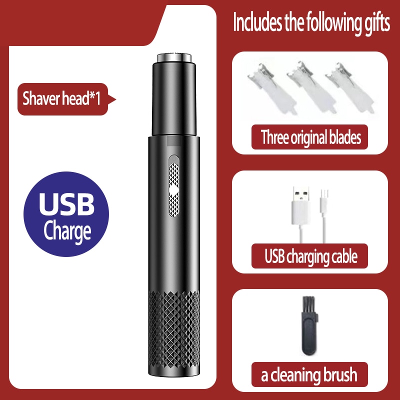 Electric Nose Hair Clipper Rechargeable Multi-kinetic Shaving Two-in-one Unisex Fully Automatic Washable Shaving Nose Trimmer