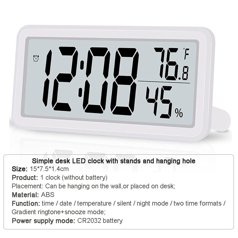 Smart LED Clock Bedside Digital Alarm Clocks Desktop Table Electronic Desk Watch Snooze desk clock Wake Up Alarm Clock Digital