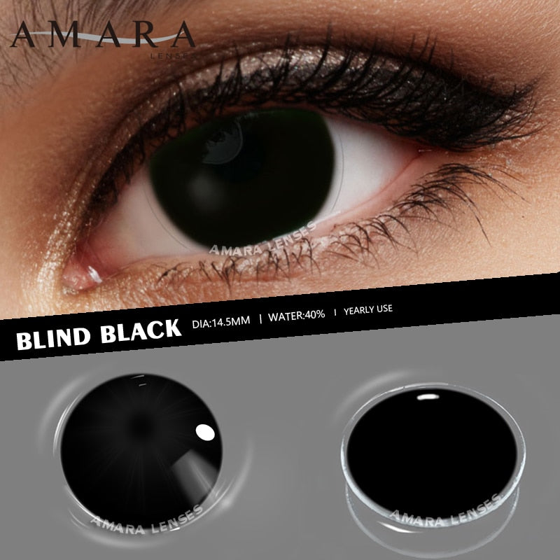 AMARA Cosplay Color Contact Lenses for Eyes Anime Eye Lenses 1Pair White Black Lenses Contact Lenses Cosmetic Color Lens Eyes