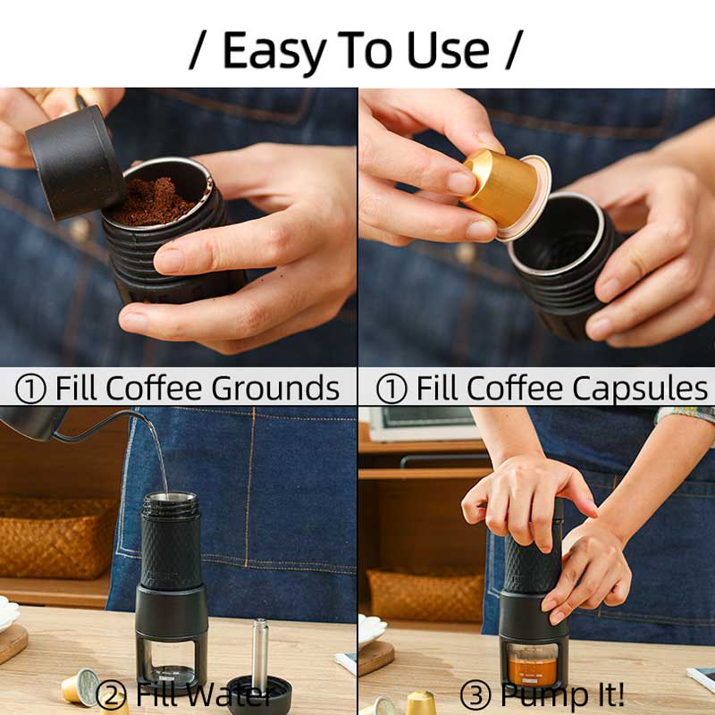 Staresso Portable Espresso Maker SP200 brew coffee capsules machine great for hikers campers travelers and white-collar workers