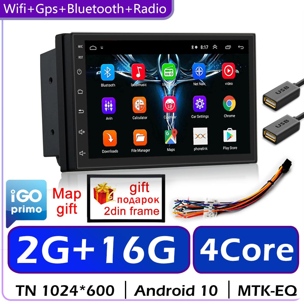 Android 10 2 Din Car Radio Multimedia Video Player Universal 7" Auto Carplay Stereo GPS For Volkswagen Nissan Hyundai Kia Toyota