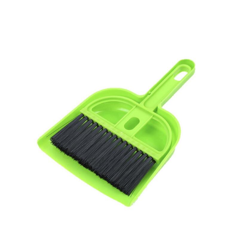Mini Desktop Sweep Cleaning Brush Two-Piece Set Keyboard Brush Small Broom Dustpan Set for Home School Office Clean Brush