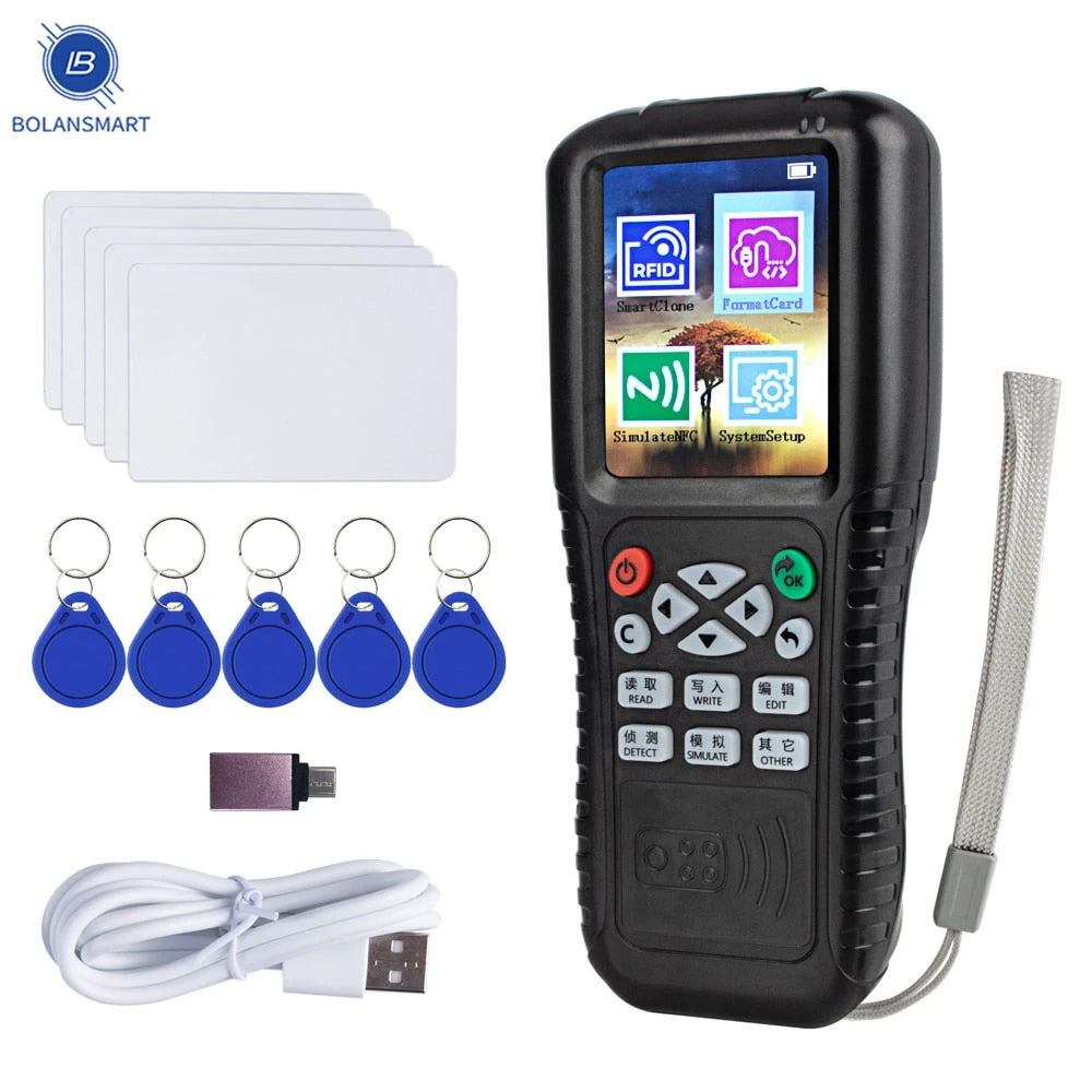 NFC Smart Card Reader Writer RFID Copier 125KHz 13.56MHz USB Fob Programmer Copy Encrypted Key With Voice Broadcast X100