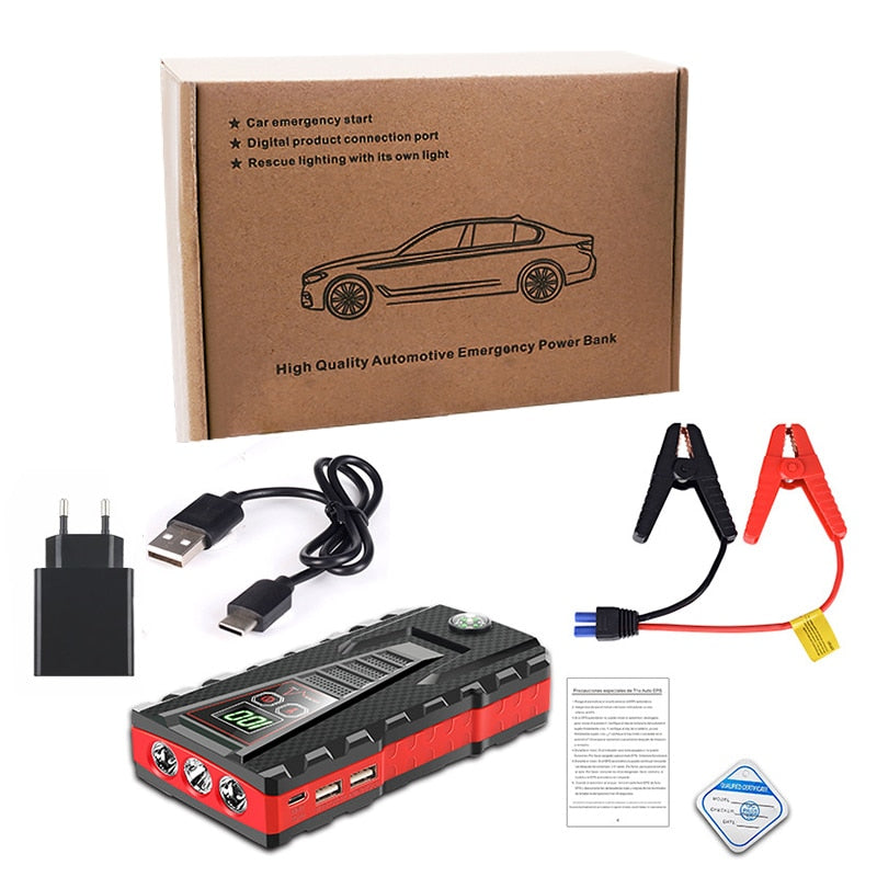 22000mAh Portable Car Jump Starter Power Bank Car Booster Charger 12V Starting Device Petrol Diesel Car Emergency Booster