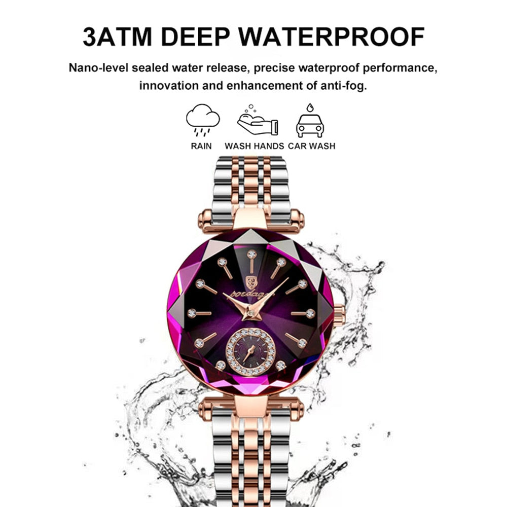 POEDAGAR Luxury Watches For Ladies Top Brand Stainless Steel Waterproof Quartz Female Wrist Watch Relogio Feminino Girl Gift+box