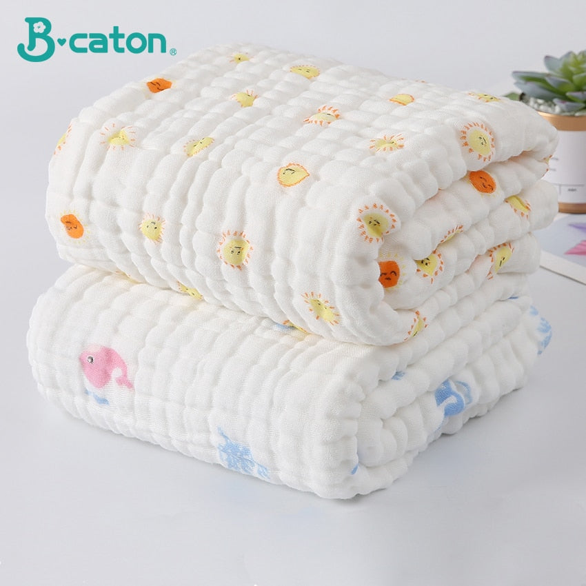2PCS Baby Bath Towel Newborn Bathrobe Cotton Gauze 6 Layers Washcloth Blankets Child Robe Kids Facecloth Muslin bathroom towels