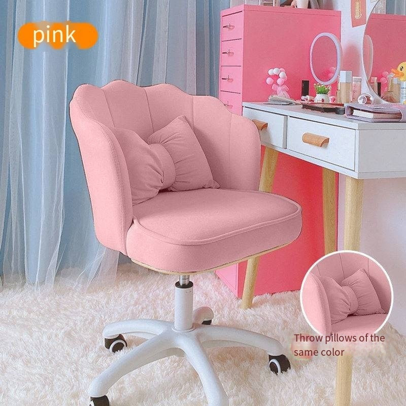 Home Girl Computer Chair Comfortable Study Seat Bedroom Sedentary Back Swivel Chair Student Dormitory Internet Makeup Chair