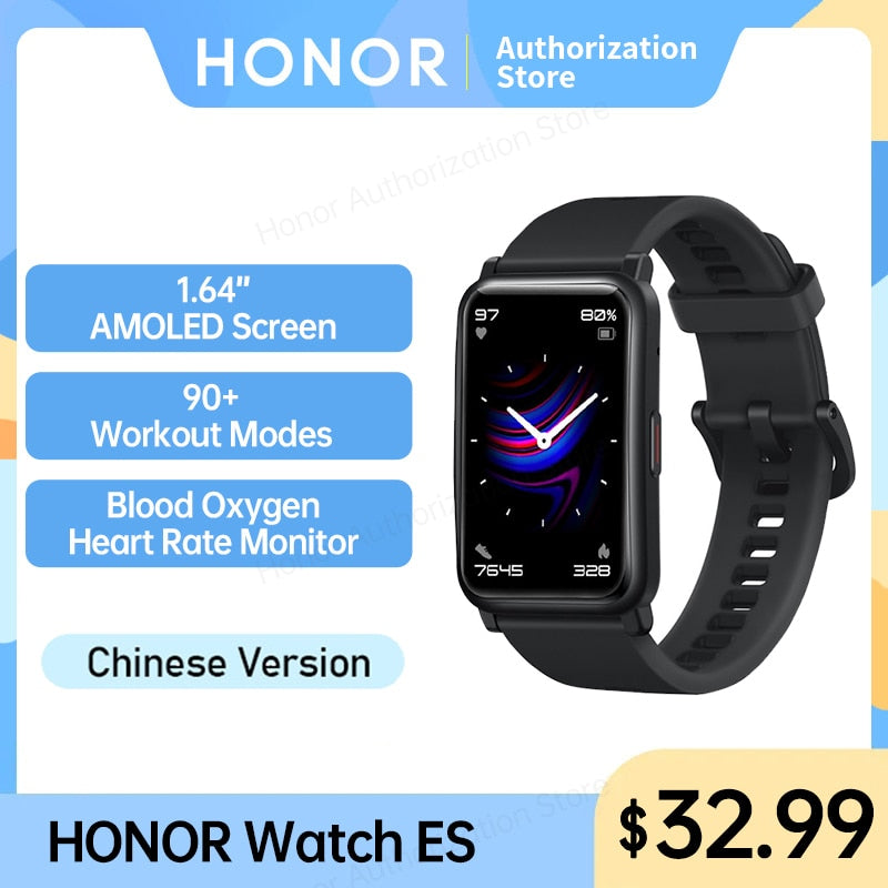 HONOR Watch ES Smart Watch 1.64'' AMOLED Touch-display SpO2 Stress Sleep Heart Rate Monitor Sports Fitness Tracker Smartwatch