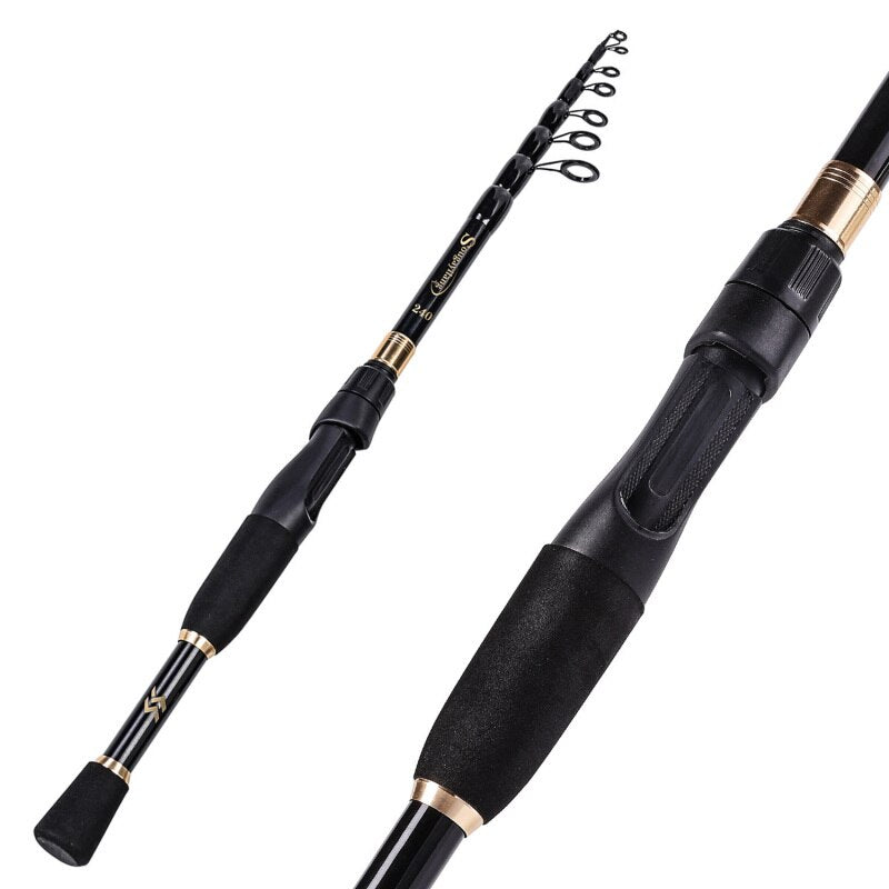 Sougayilang Portable Telescopic Fishing Rods 1.8M -2.4M Carbon Fiber Ultralight Spinning Casting Fishing Rod Lure Fishing Tackle