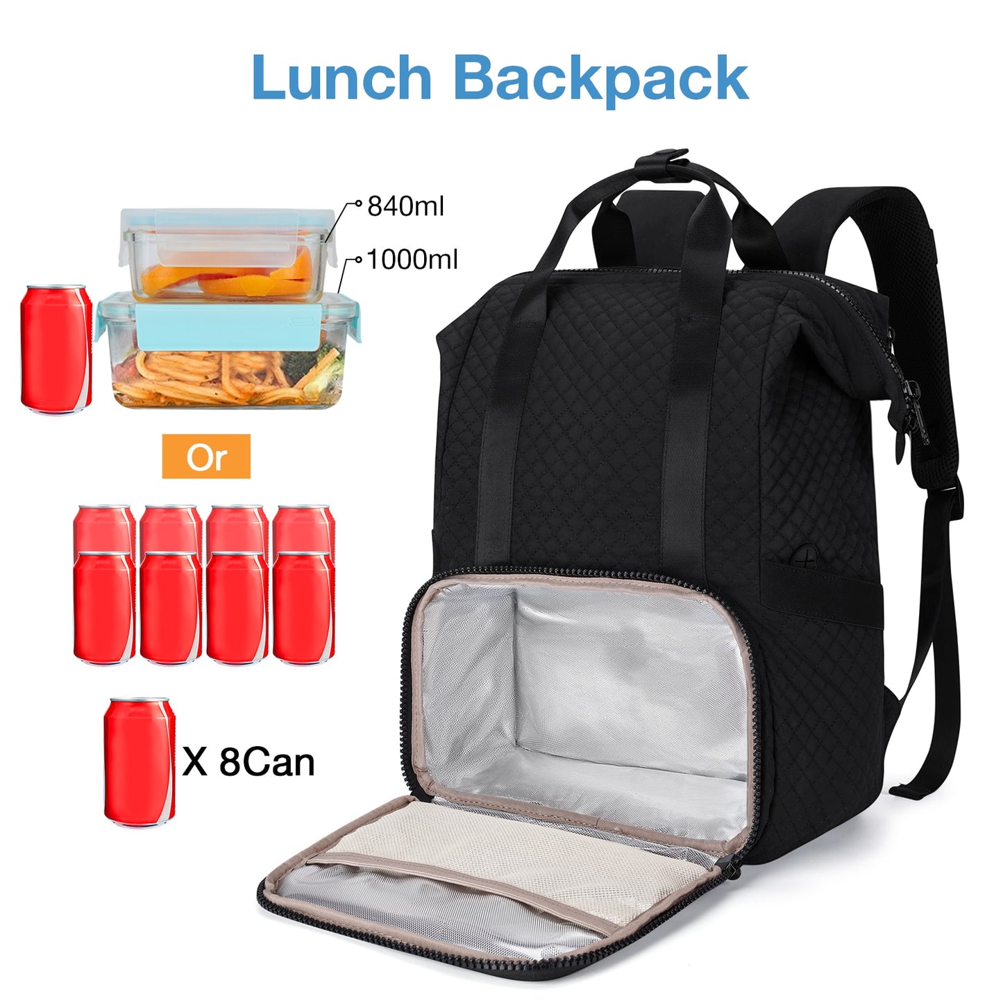 BAGSMART Family Outdoor Travel Picnic Backpack Fresh Food Backpack Insulated Cool Bag for Meal Backpacks Refrigerator Portable