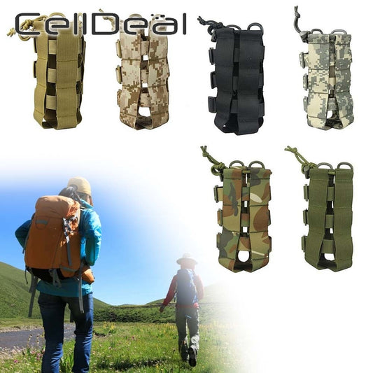 Water Bottle Bag Upgraded Tactical Pouch Waters Holder Drawstring Kettle Carrier Travel Tool Molle Military Outdoor Hiking