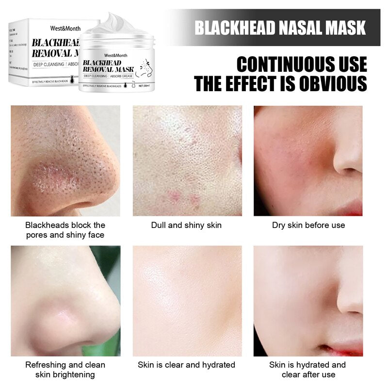 Effective Blackhead Remover Face Mask Nose Deep Cleansing Shrink Pores Tearing Black Dots Stickers Peeling Moisturzing Skin Care